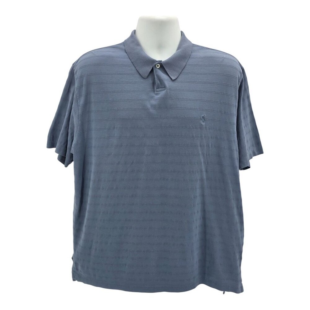 Vintage Polo by Ralph Lauren Mens XL Shirt Pima Cotton Polo Blue Textured Stripe